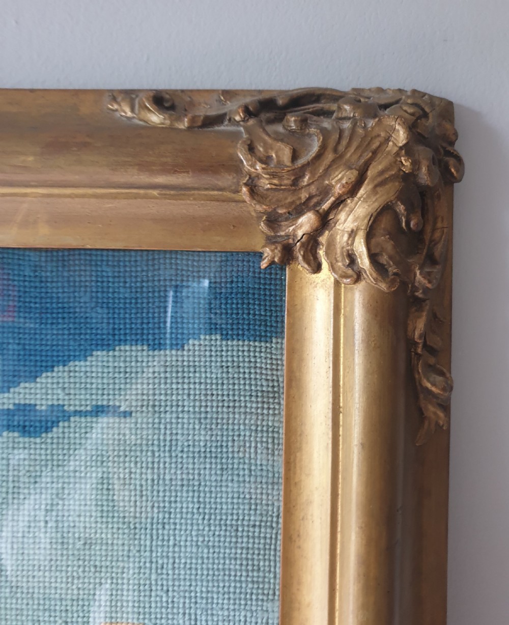 c1900 Biblical Tapestry Framed  View II
