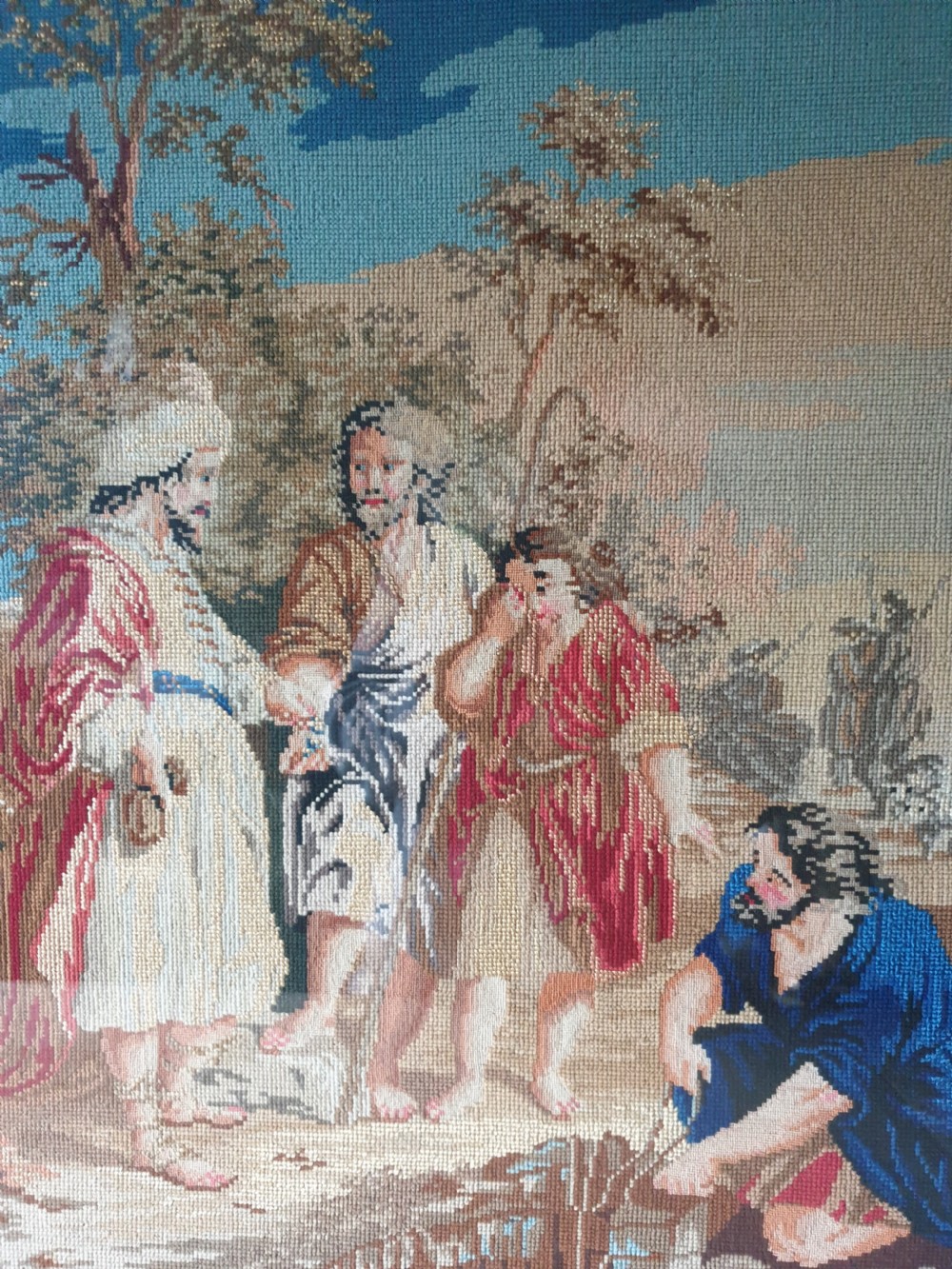 c1900 Biblical Tapestry Framed  View IV