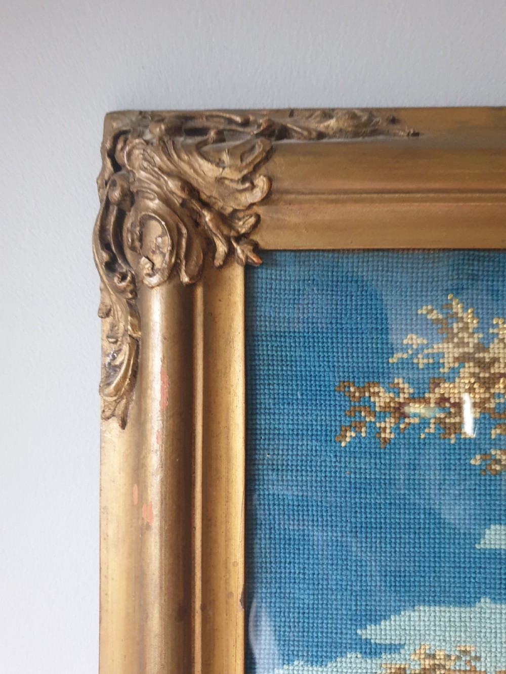 c1900 Biblical Tapestry Framed  View V