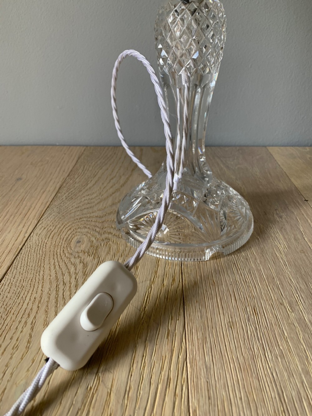 Cut Glass Crystal Mushroom Table Lamp, Rewired and Pat tested  View VI