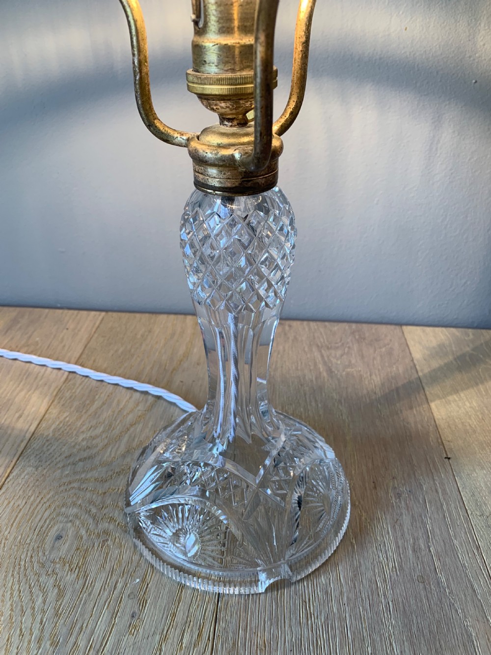 Cut Glass Crystal Mushroom Table Lamp, Rewired and Pat tested  View XI