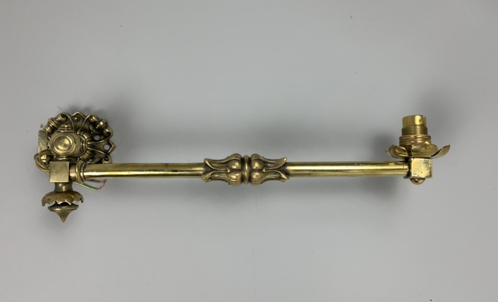 Victorian Brass Converted Gas Wall Light, Rewired 