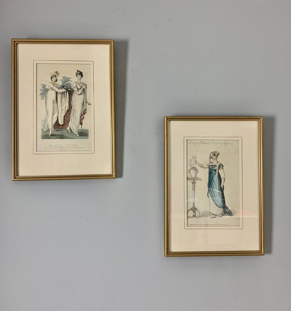 Pair of Fine Ladies Fashion Prints dating to 1807 & 1809