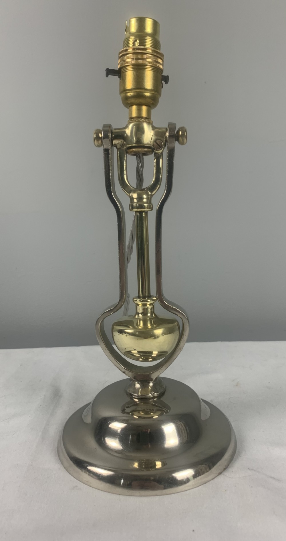 Silver Plated and Brass Gimbal Table Lamp, Rewired and Pat tested 