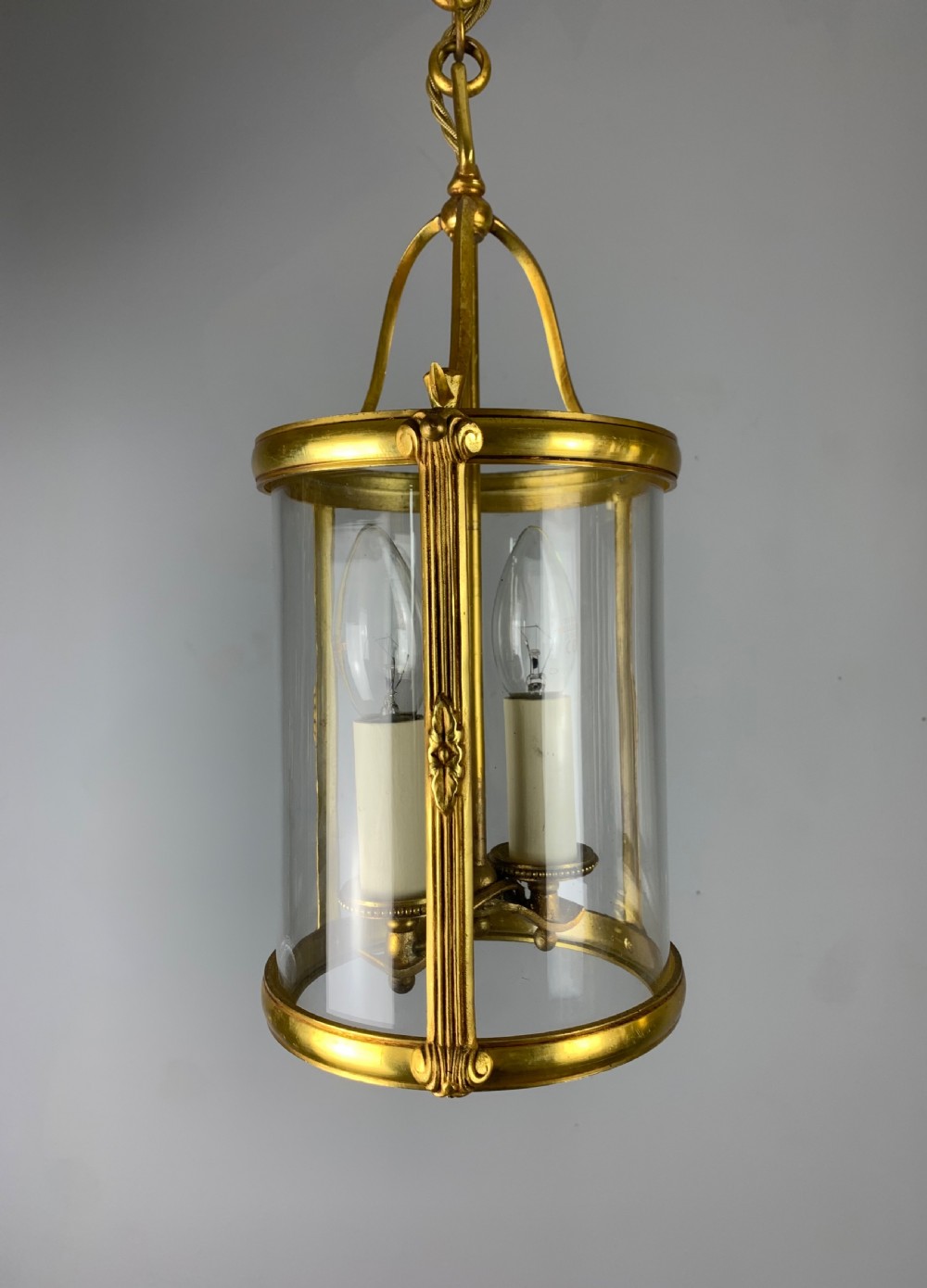 Pair of Small French Gilt Bronze Twin Light Lanterns, Rewired  View VI
