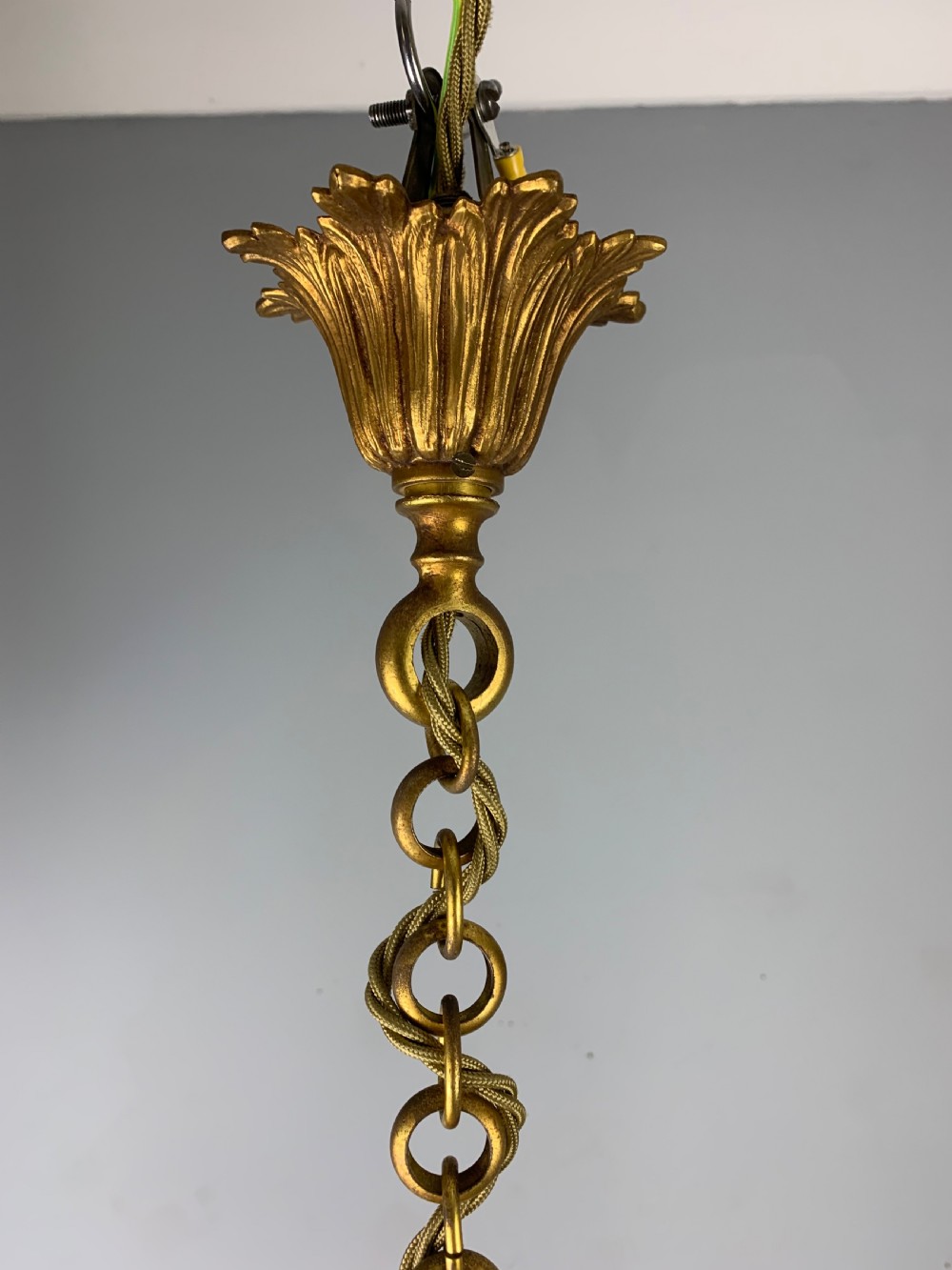 Pair of Small French Gilt Bronze Twin Light Lanterns, Rewired  View VII