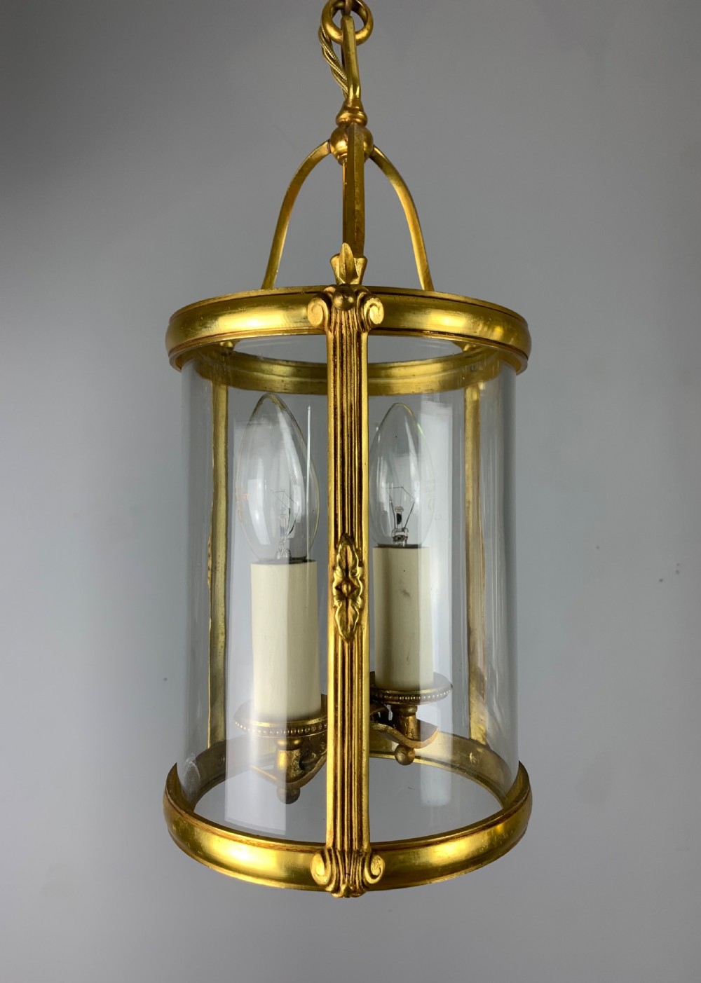 Pair of Small French Gilt Bronze Twin Light Lanterns, Rewired  View XI