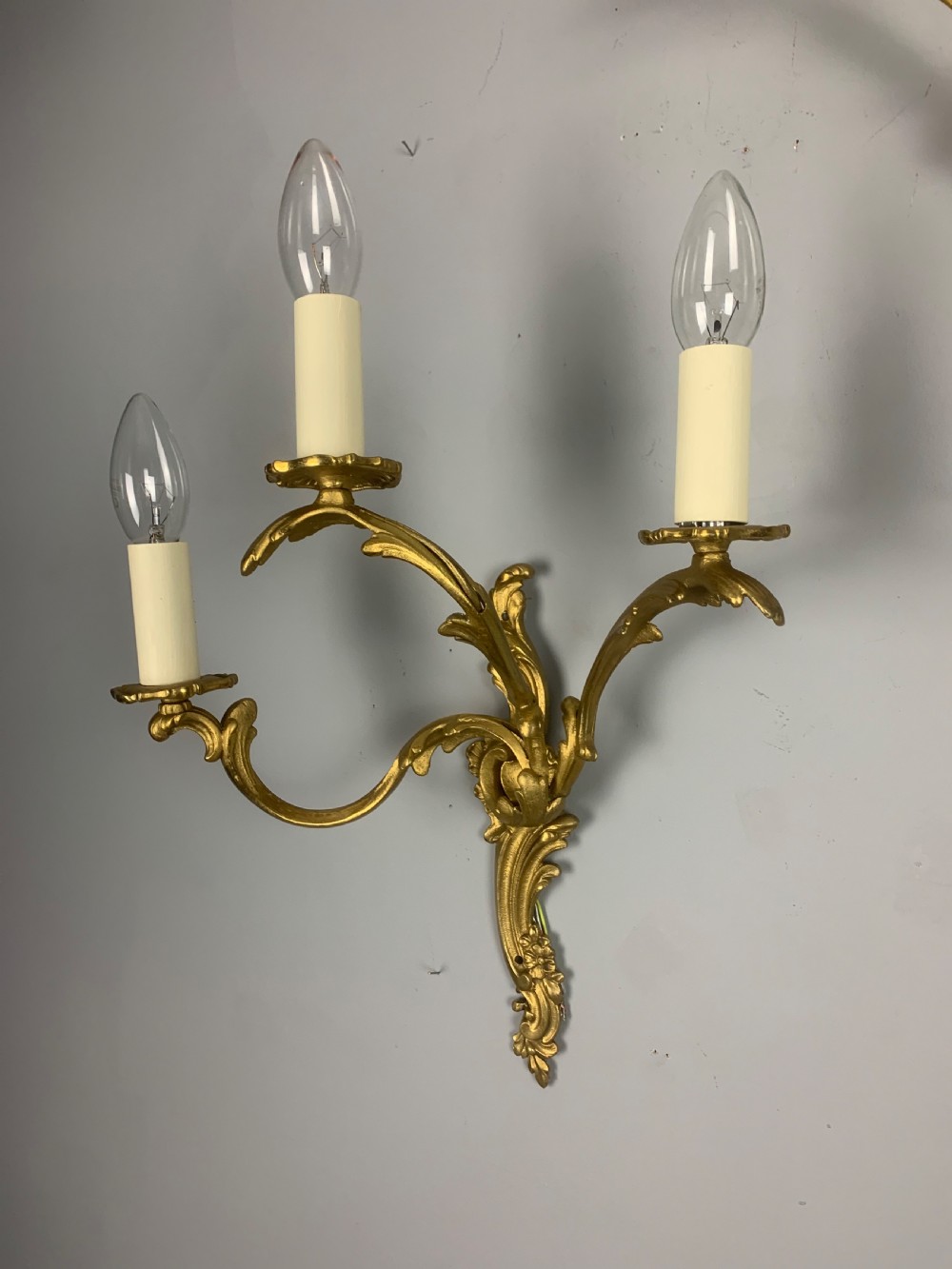 Pair of French Triple Arm Antique Wall Lights  View IV