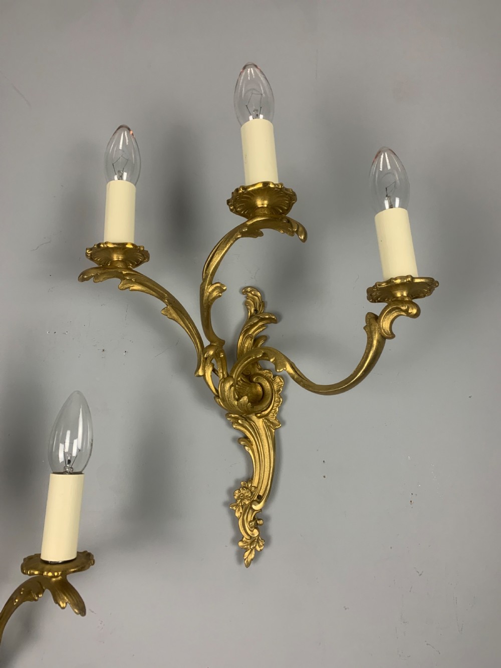 Pair of French Triple Arm Antique Wall Lights  View VI