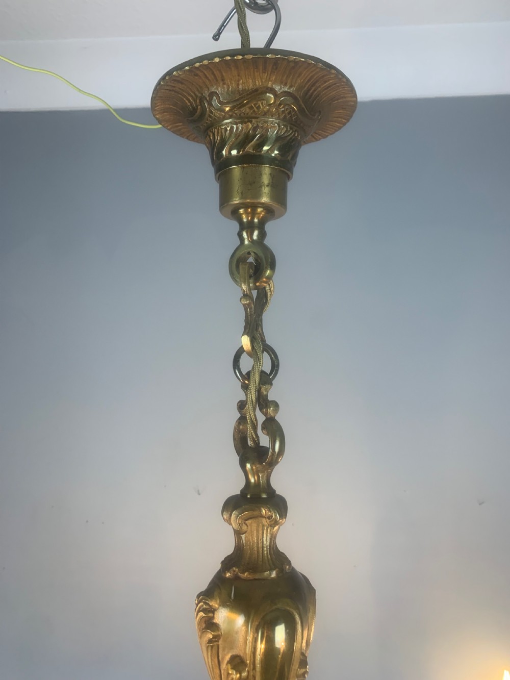 French Bronze 5 Light Antique Chandelier  View II