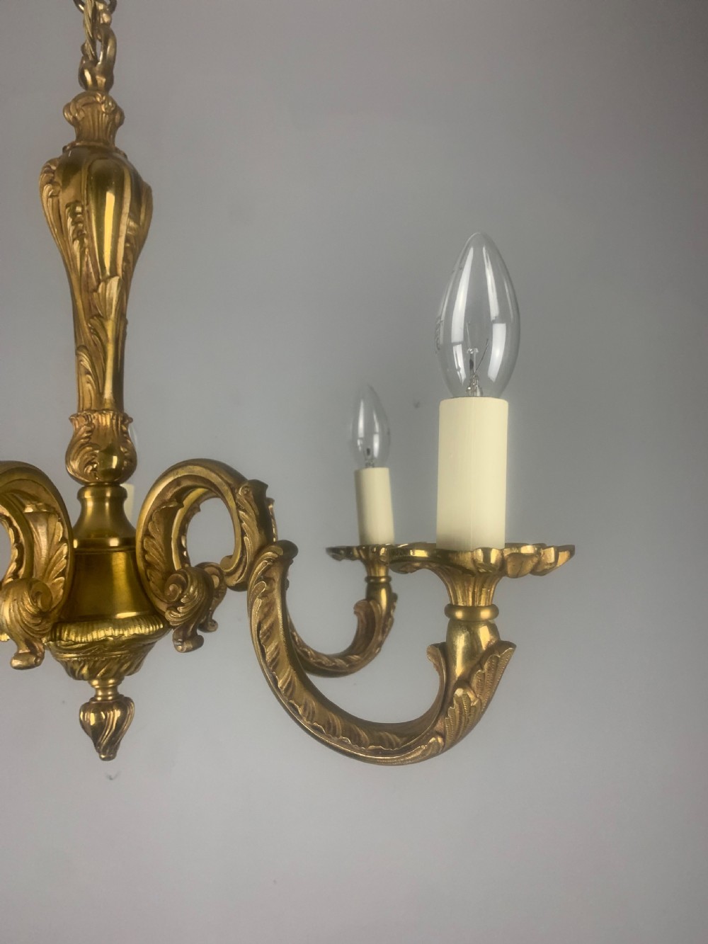 French Bronze 5 Light Antique Chandelier  View VII
