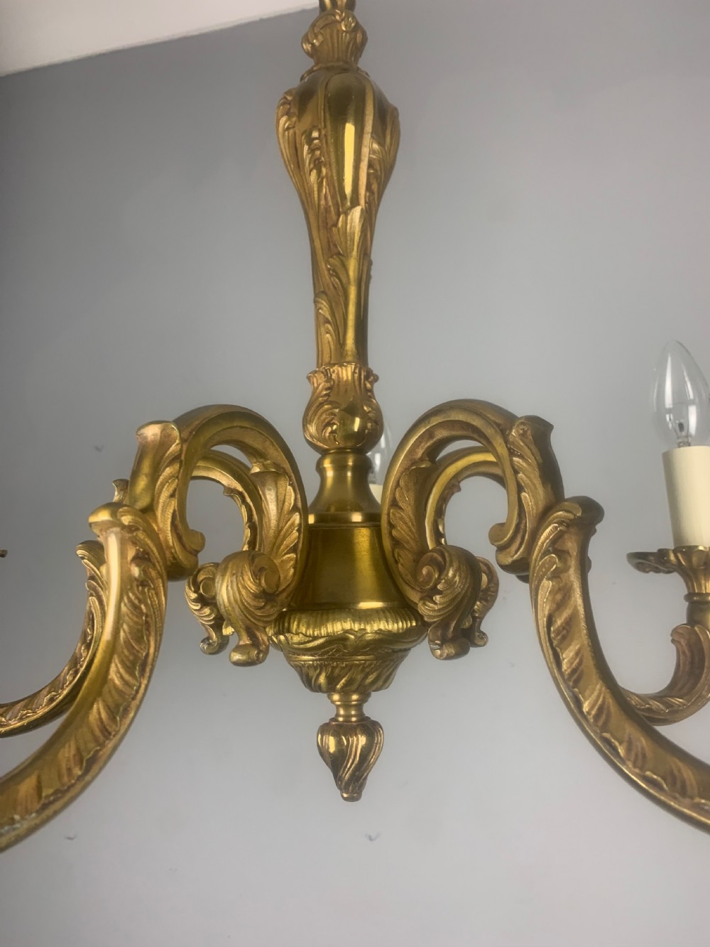 French Bronze 5 Light Antique Chandelier  View IX