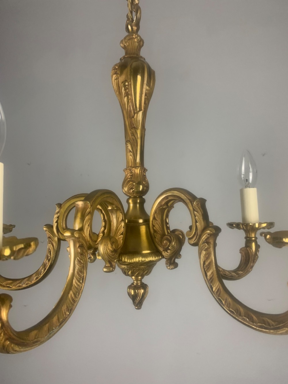 French Bronze 5 Light Antique Chandelier  View XIII