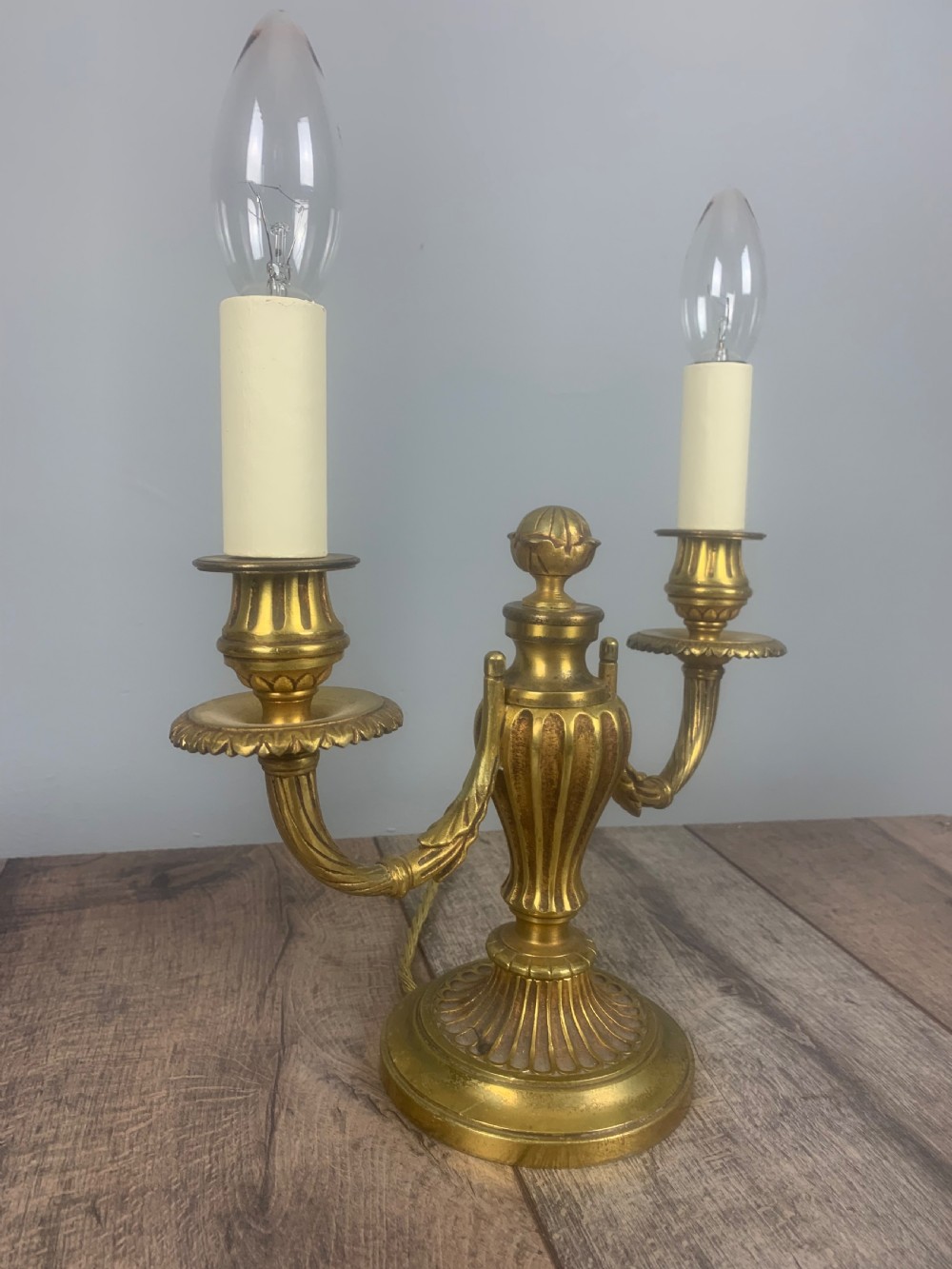 French Bronze Antique Candelabra Table Lamp  View III