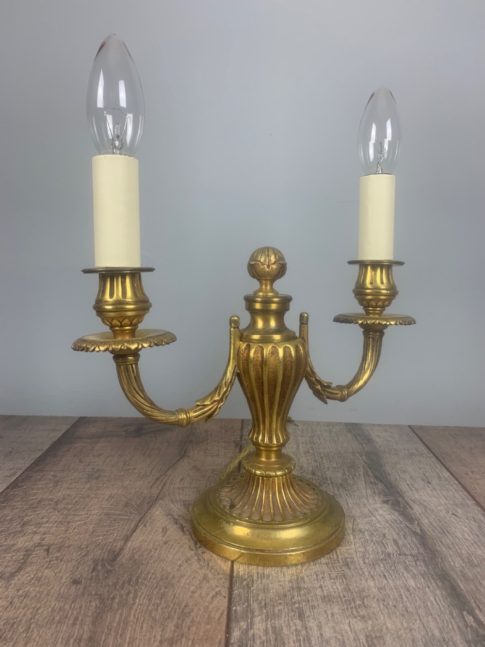 French Bronze Antique Candelabra Table Lamp  View IV
