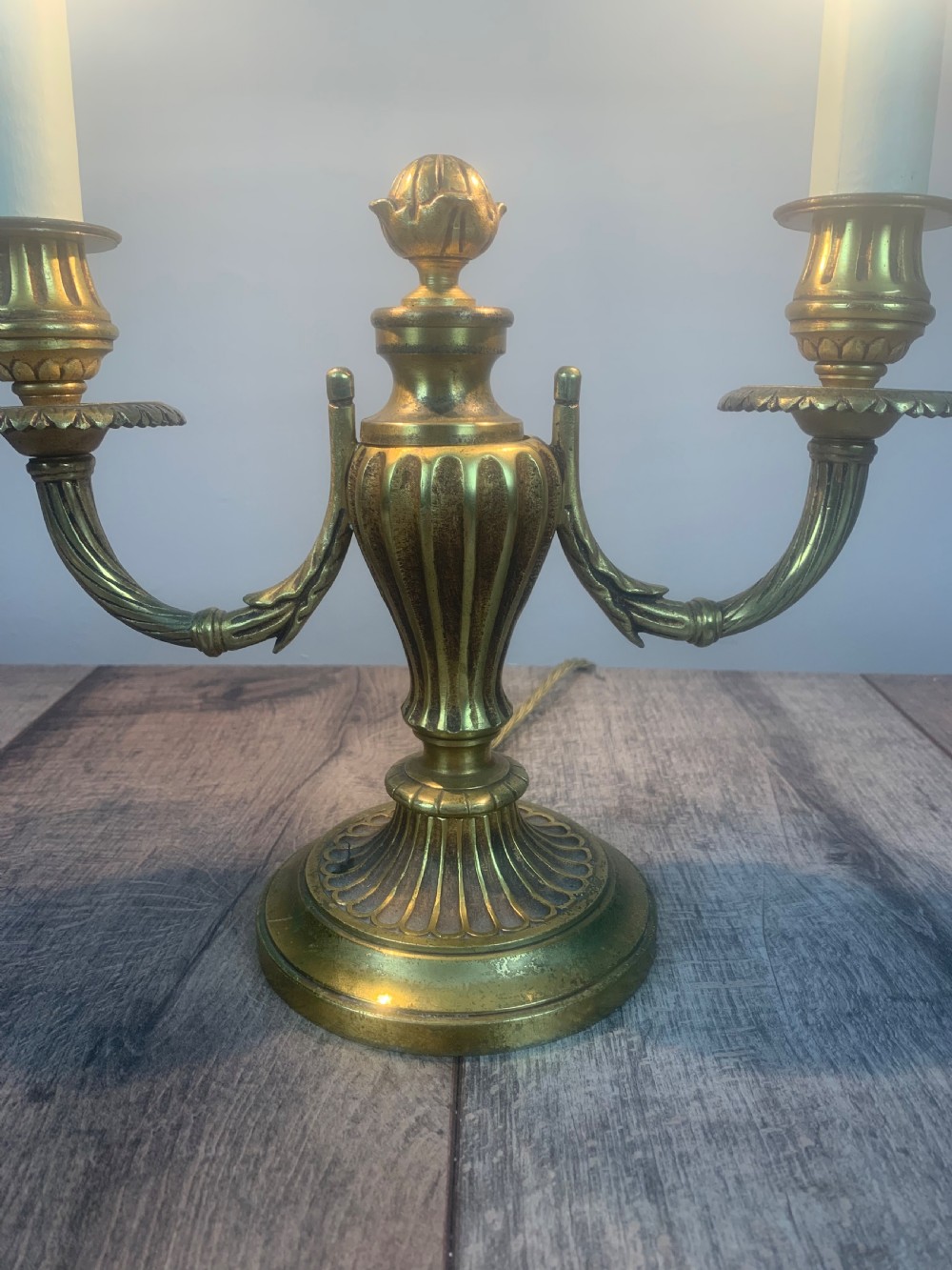French Bronze Antique Candelabra Table Lamp  View V