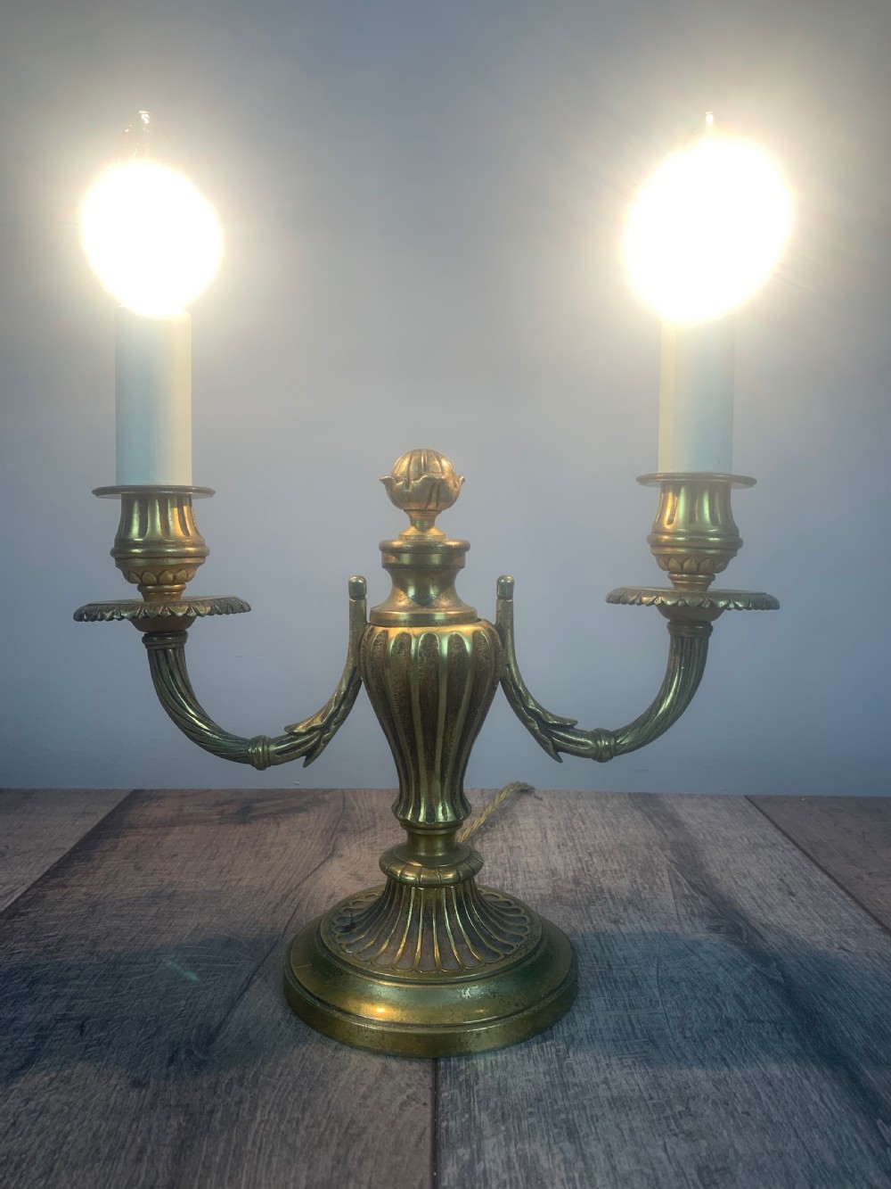 French Bronze Antique Candelabra Table Lamp  View VI