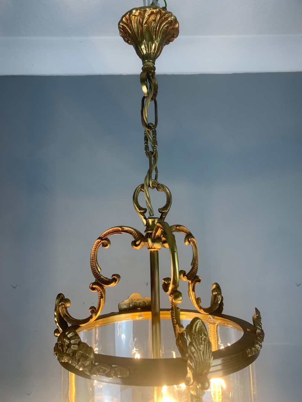 French Triple Light Antique Lantern View II