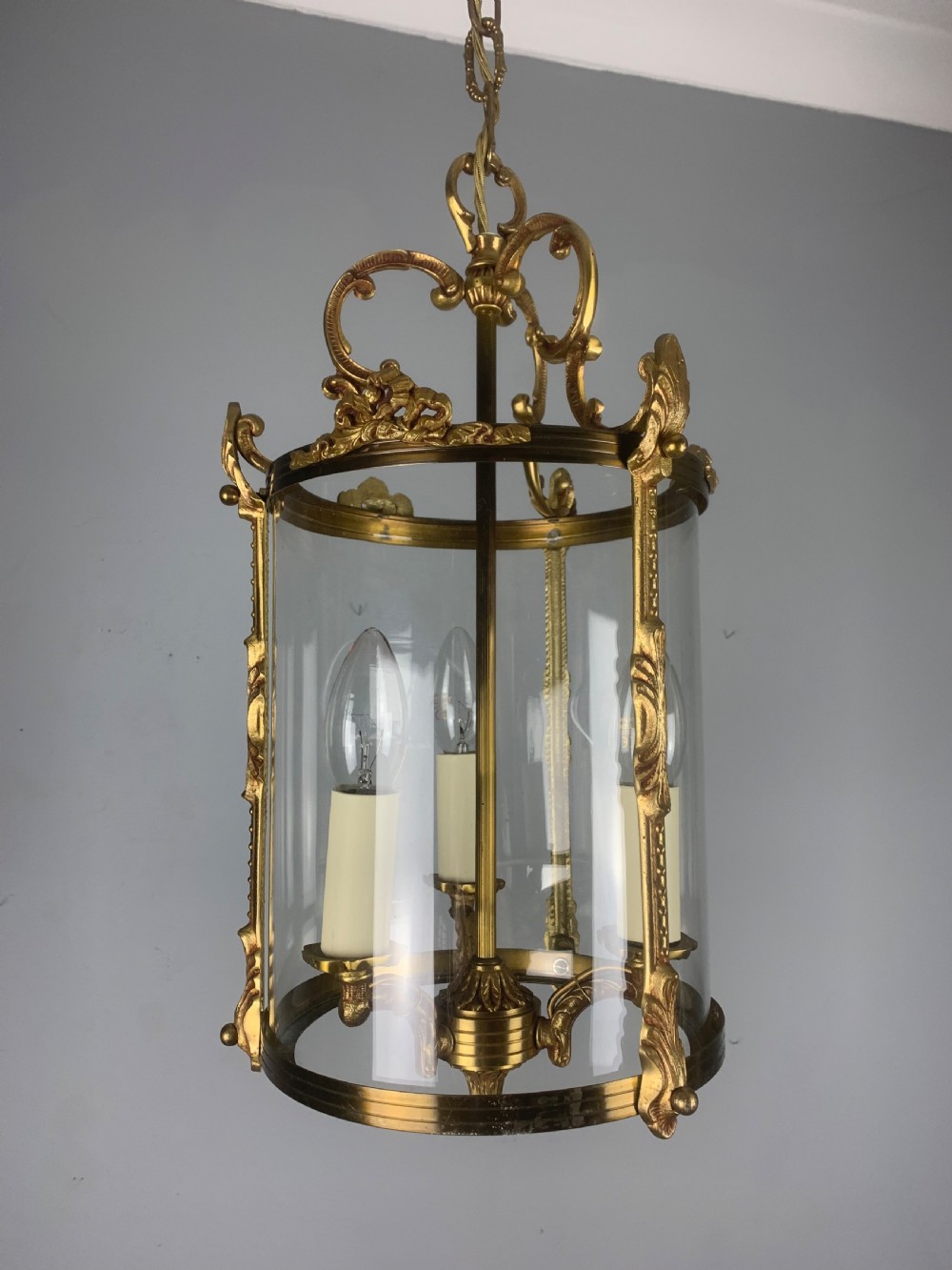 French Triple Light Antique Lantern View V