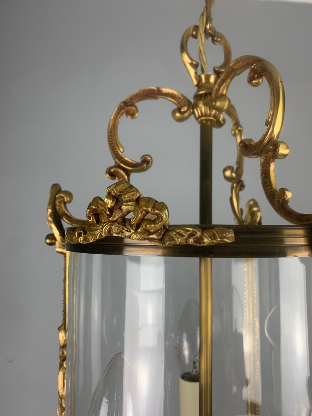 French Triple Light Antique Lantern View VI