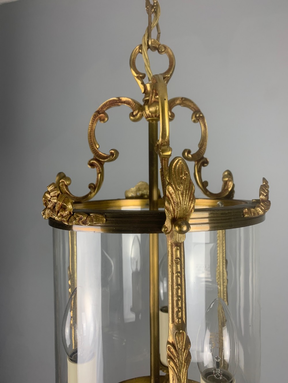 French Triple Light Antique Lantern View IX