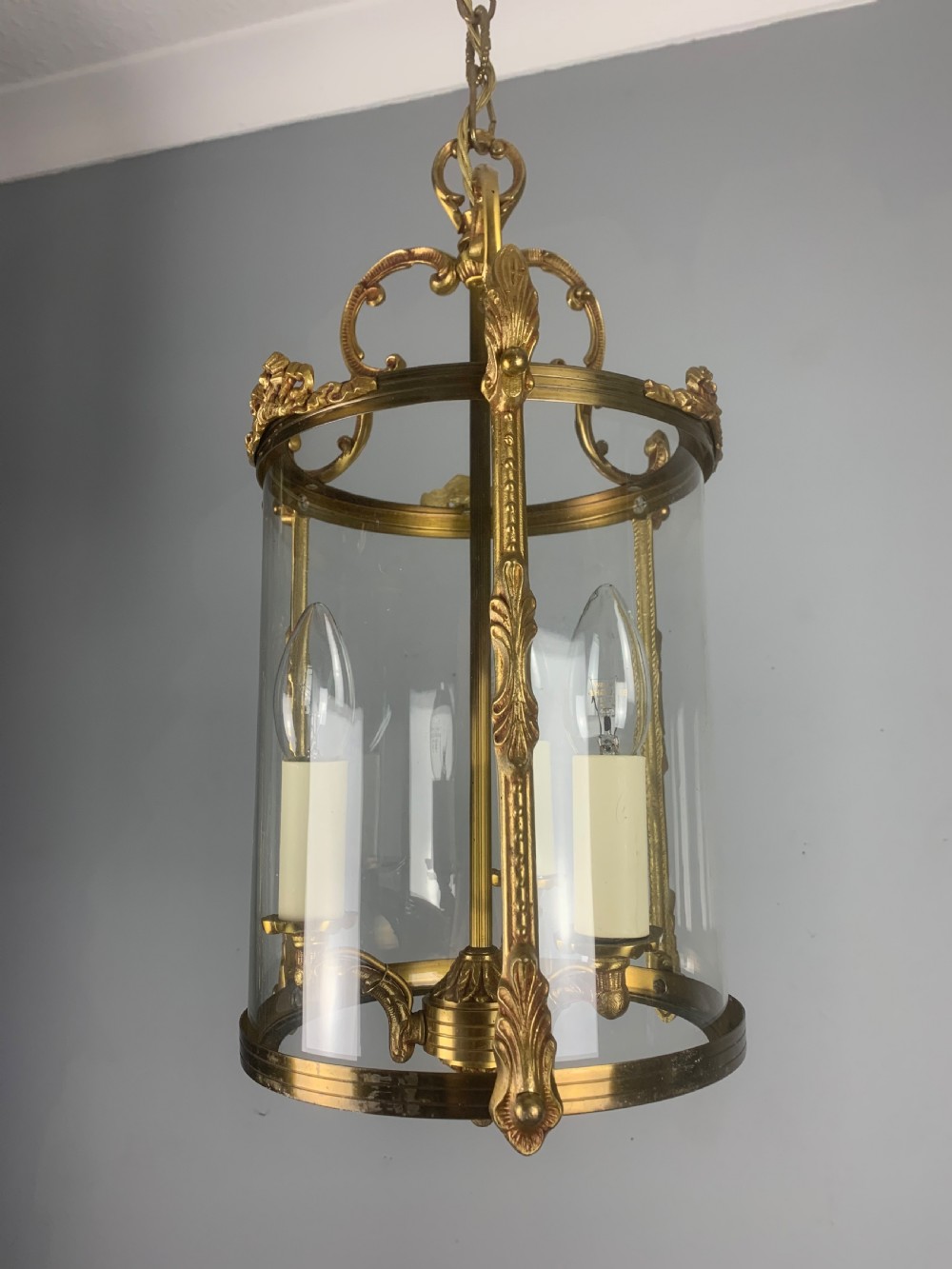 French Triple Light Antique Lantern View X