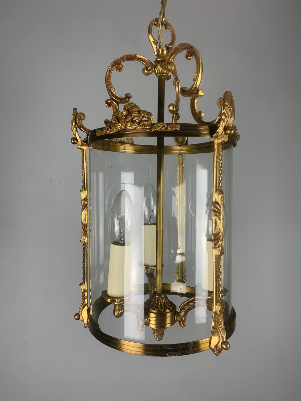 French Triple Light Antique Lantern View XII