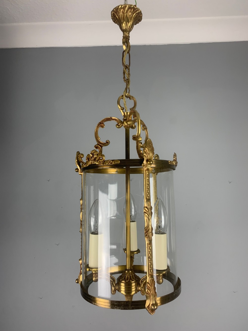 French Triple Light Antique Lantern View XIII