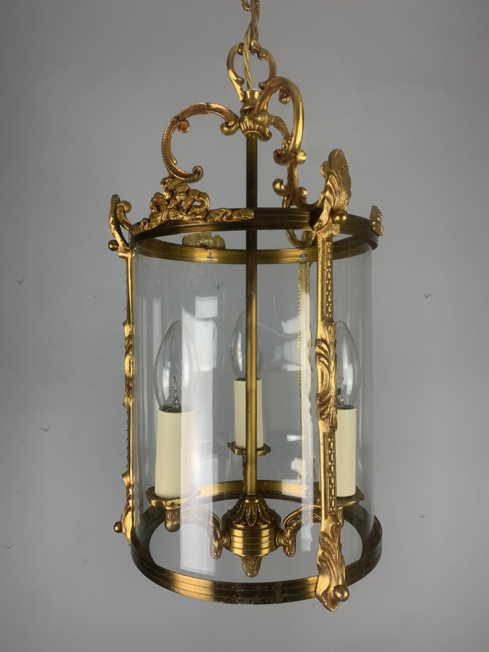 French Triple Light Antique Lantern View XIV
