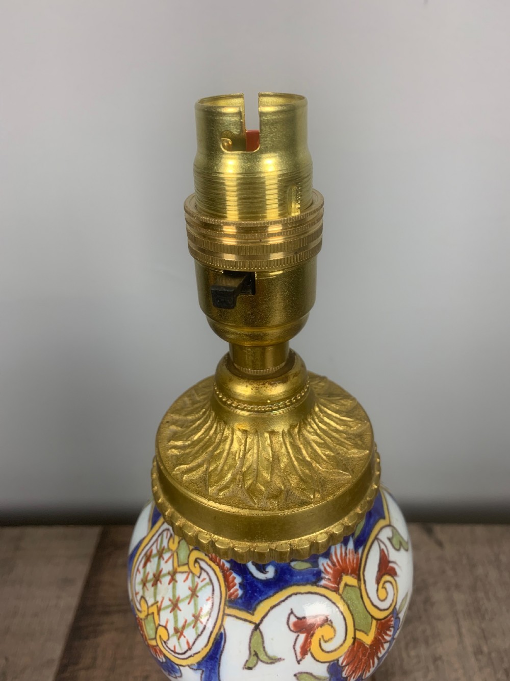 Small Signed French Antique Table Lamp  View IV