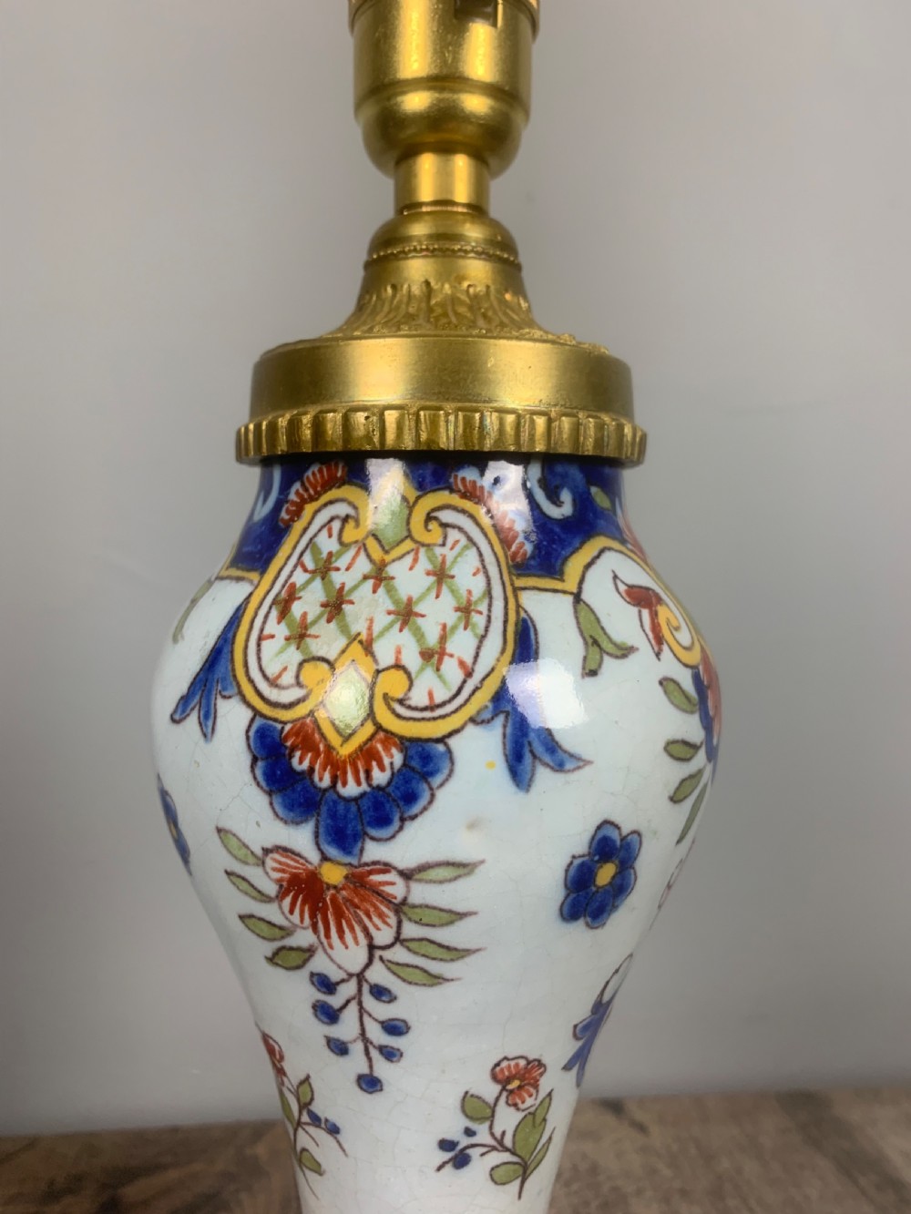 Small Signed French Antique Table Lamp  View V