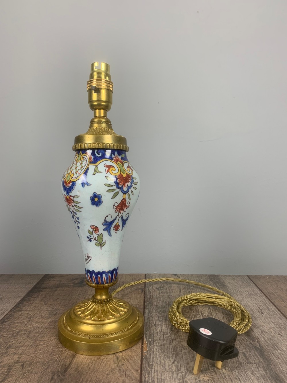 Small Signed French Antique Table Lamp  View VIII
