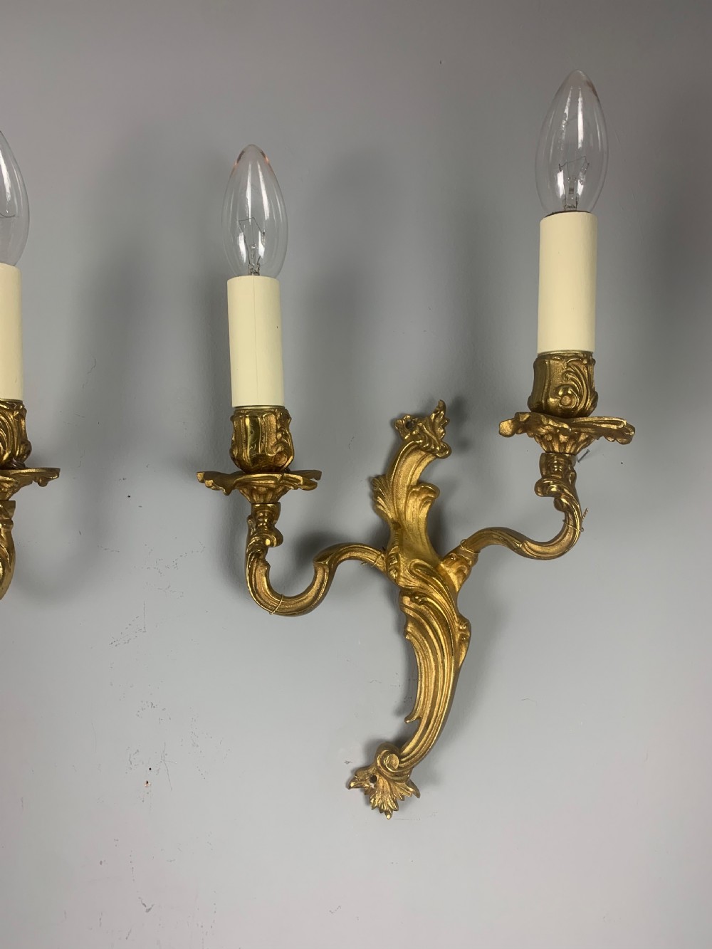French Gilded Twin Arm Antique Wall Lights View III