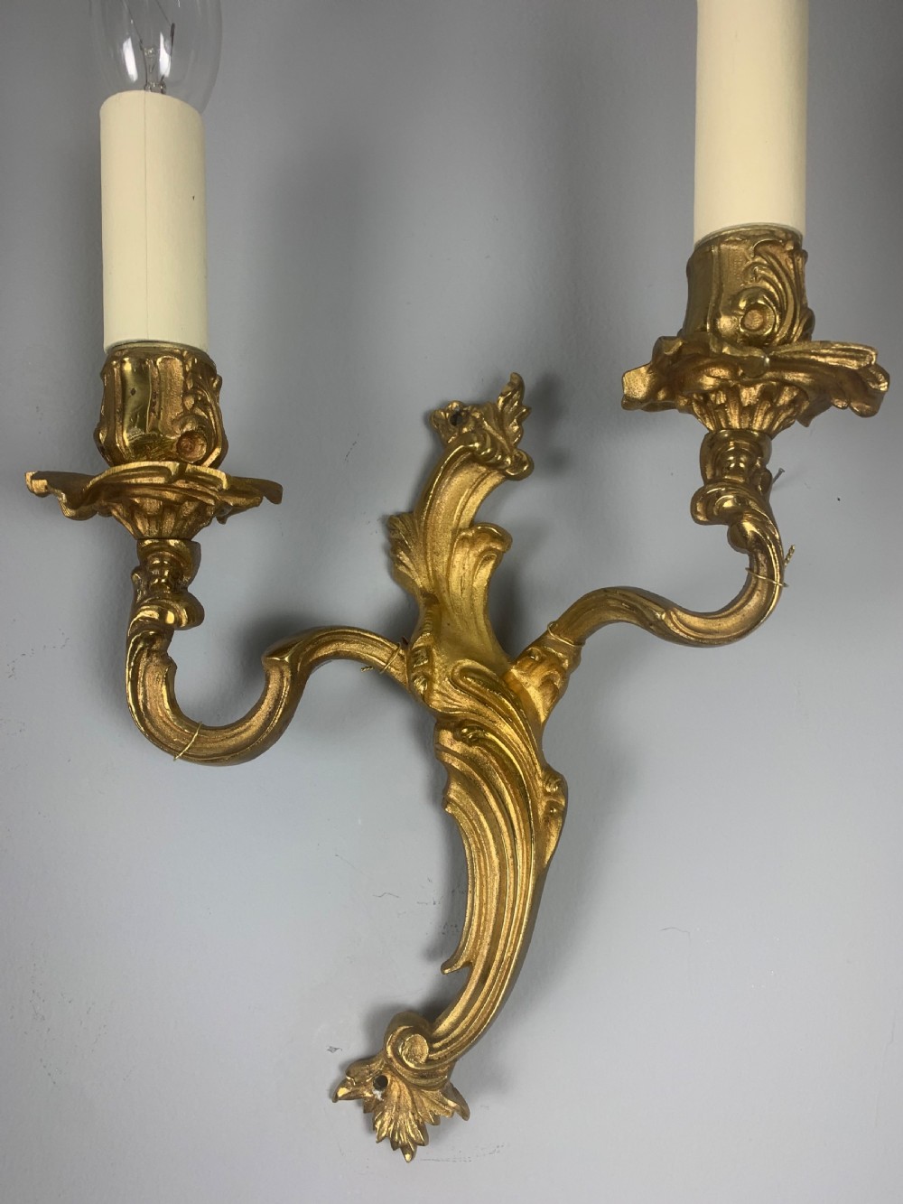 French Gilded Twin Arm Antique Wall Lights View IV
