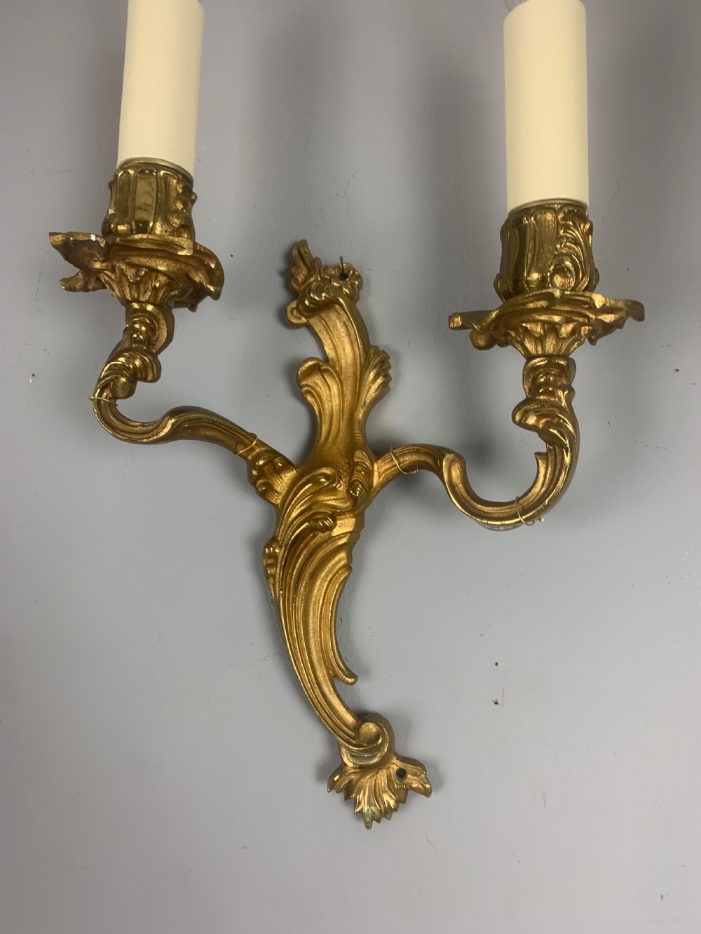 French Gilded Twin Arm Antique Wall Lights View VI