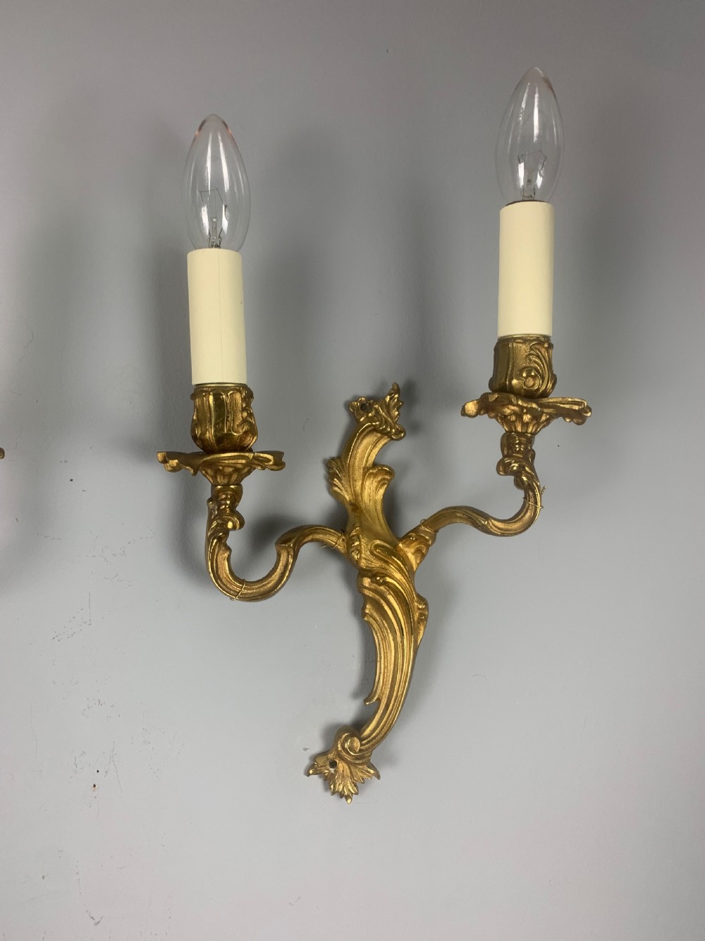 French Gilded Twin Arm Antique Wall Lights View VIII