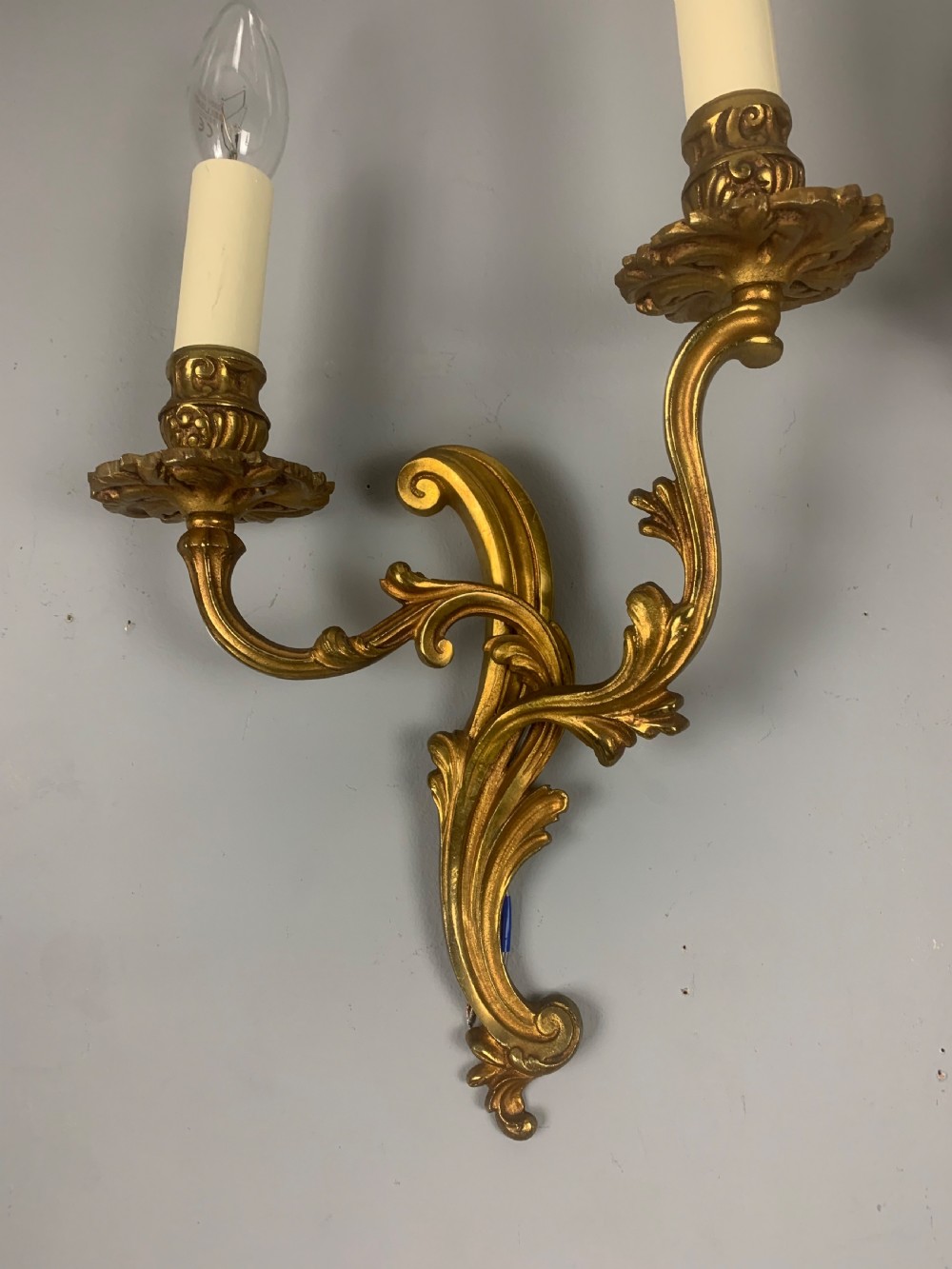 Pair of French Gilded Twin Arm Antique Wall Lights View VII
