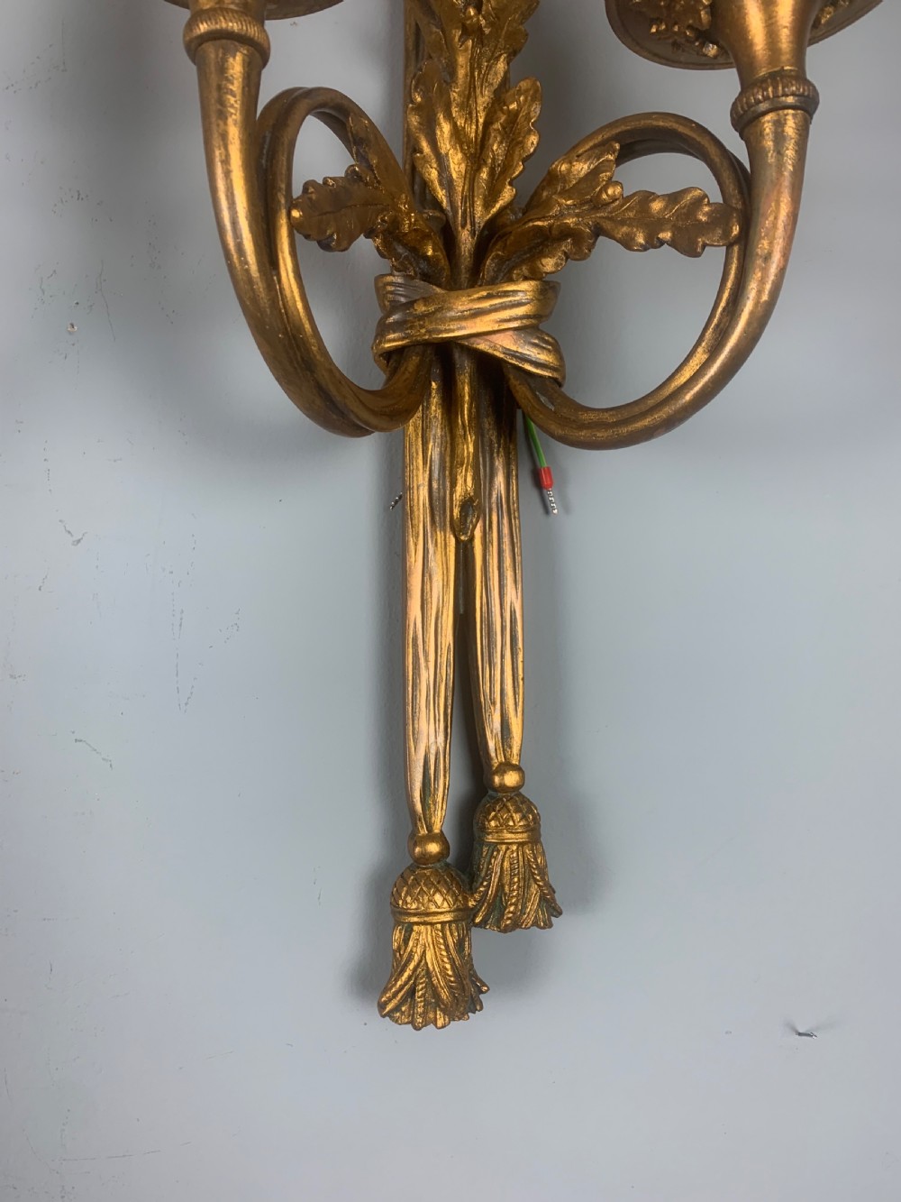 Pair of Heavy French Gilt Bronze Antique Wall Lights  View VI