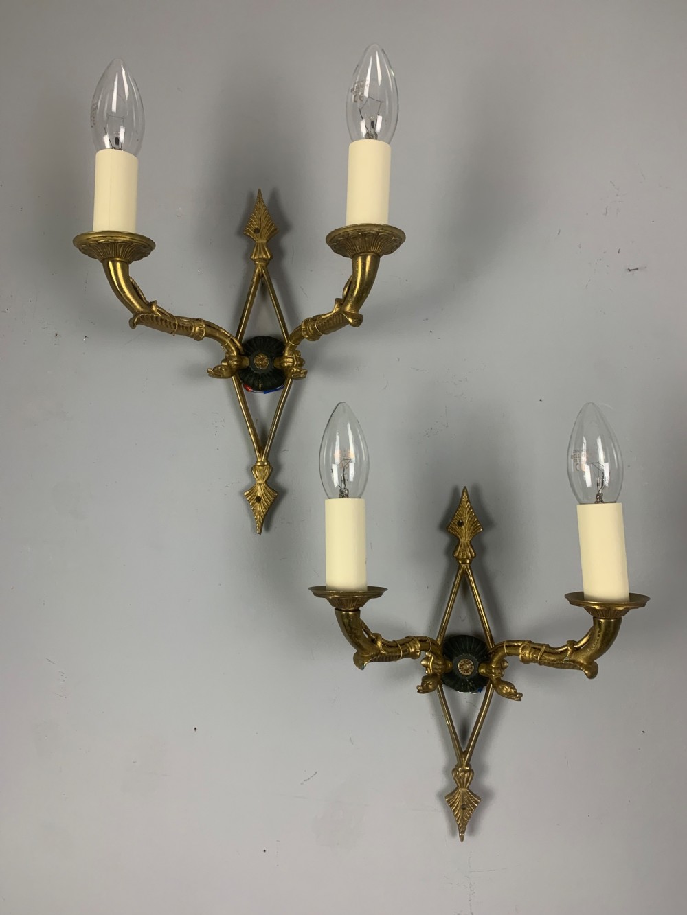 Pair of French Empire Antique Wall Lights 