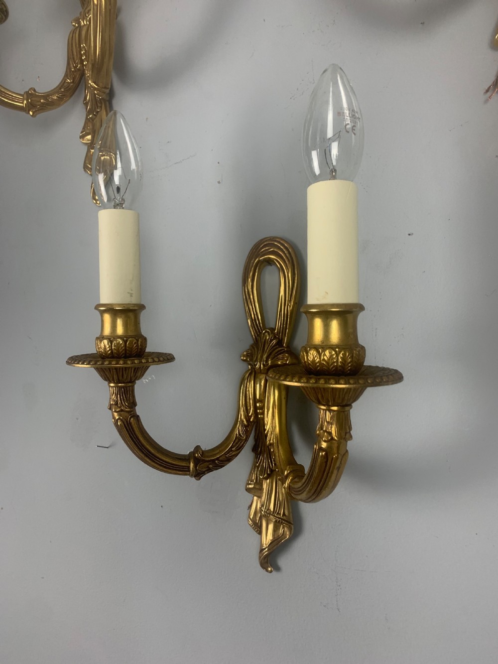 Set of 3 Antique French Gilt Bronze Wall Lights  View II
