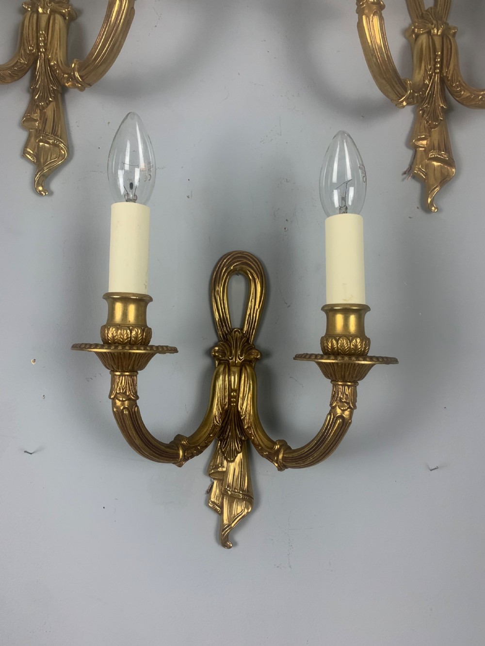 Set of 3 Antique French Gilt Bronze Wall Lights  View III