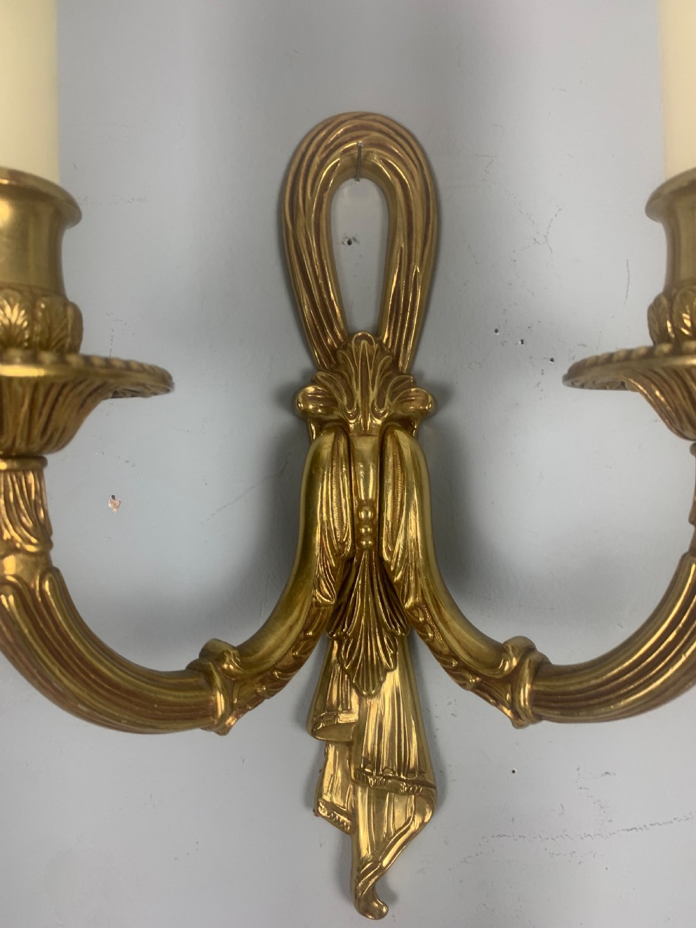 Set of 3 Antique French Gilt Bronze Wall Lights  View V