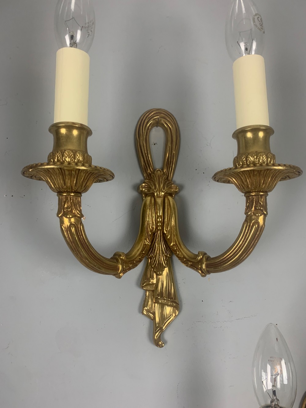Set of 3 Antique French Gilt Bronze Wall Lights  View VII