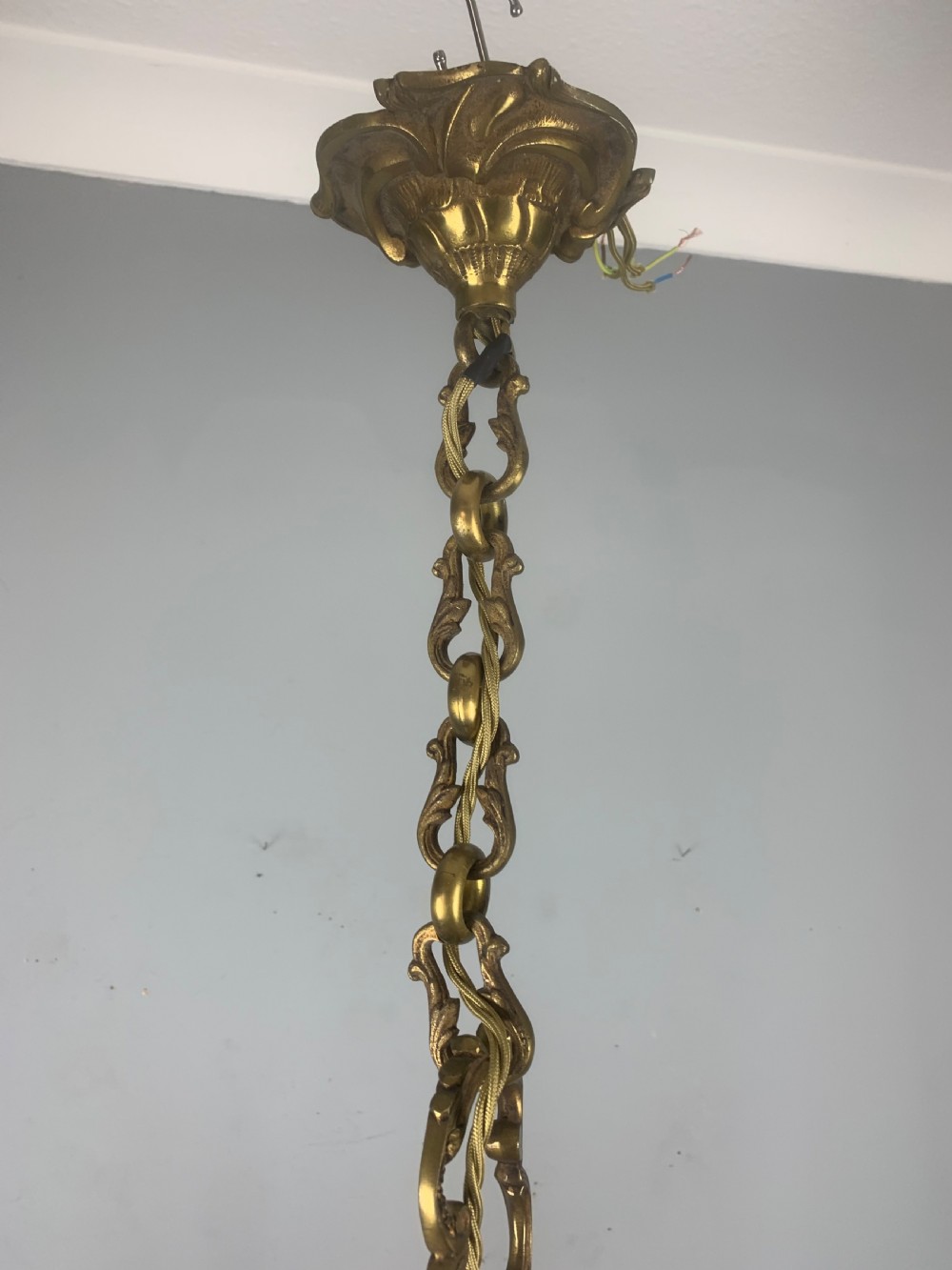 French Antique Bronze 6 Light Chandelier  View XIII