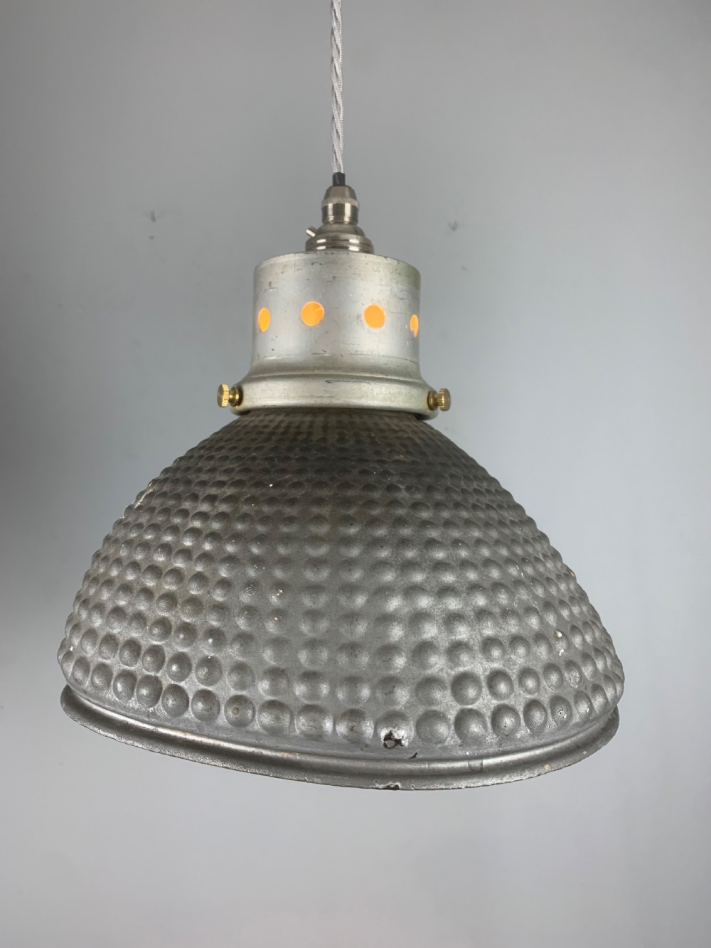 Gecoray 1930s Industrial Mercury Pendant Ceiling Light, Original Shade, Rewired  View III