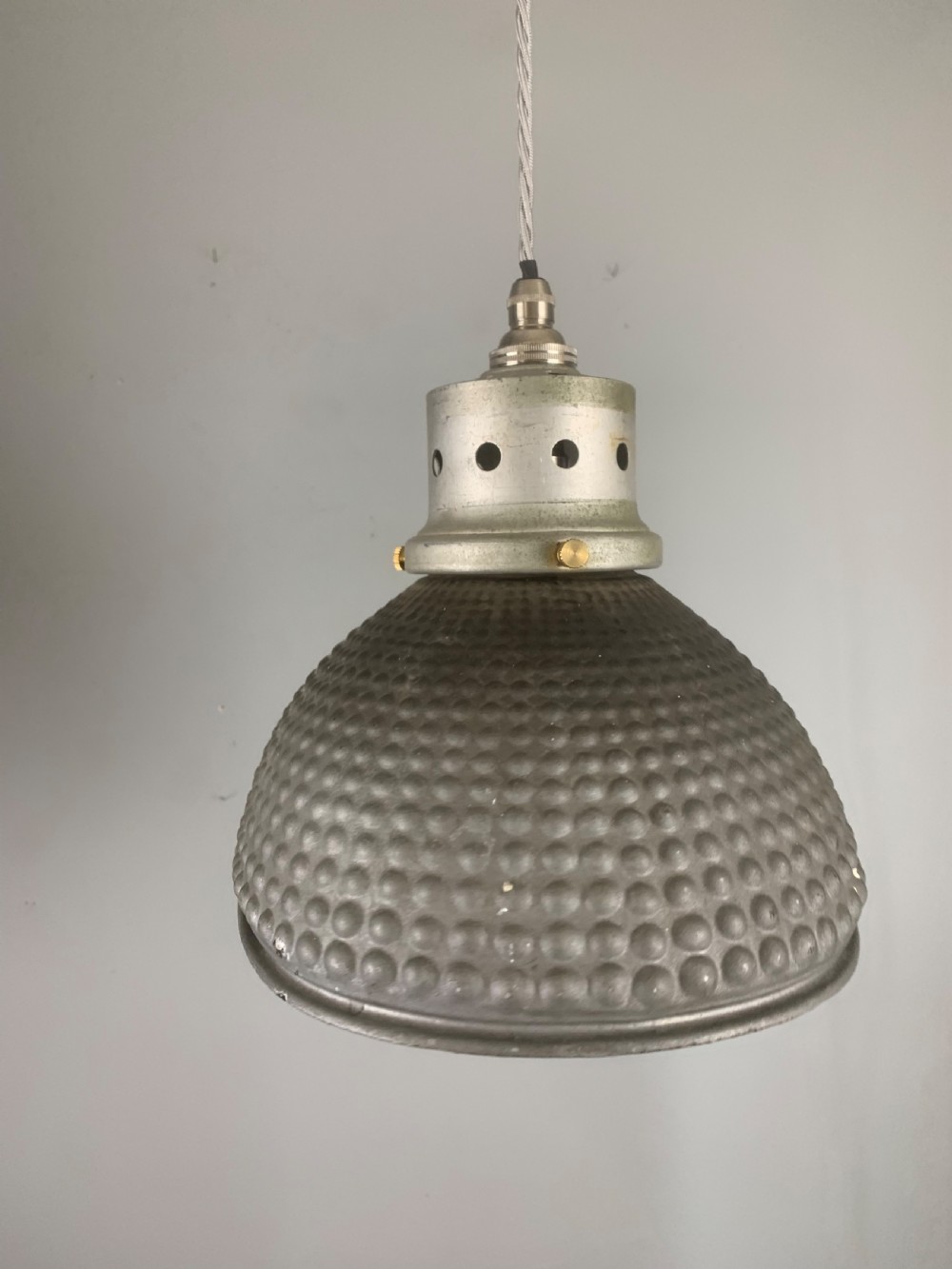 Gecoray 1930s Industrial Mercury Pendant Ceiling Light, Original Shade, Rewired  View VIII
