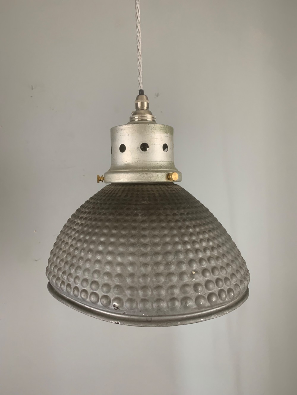 Gecoray 1930s Industrial Mercury Pendant Ceiling Light, Original Shade, Rewired  View XII
