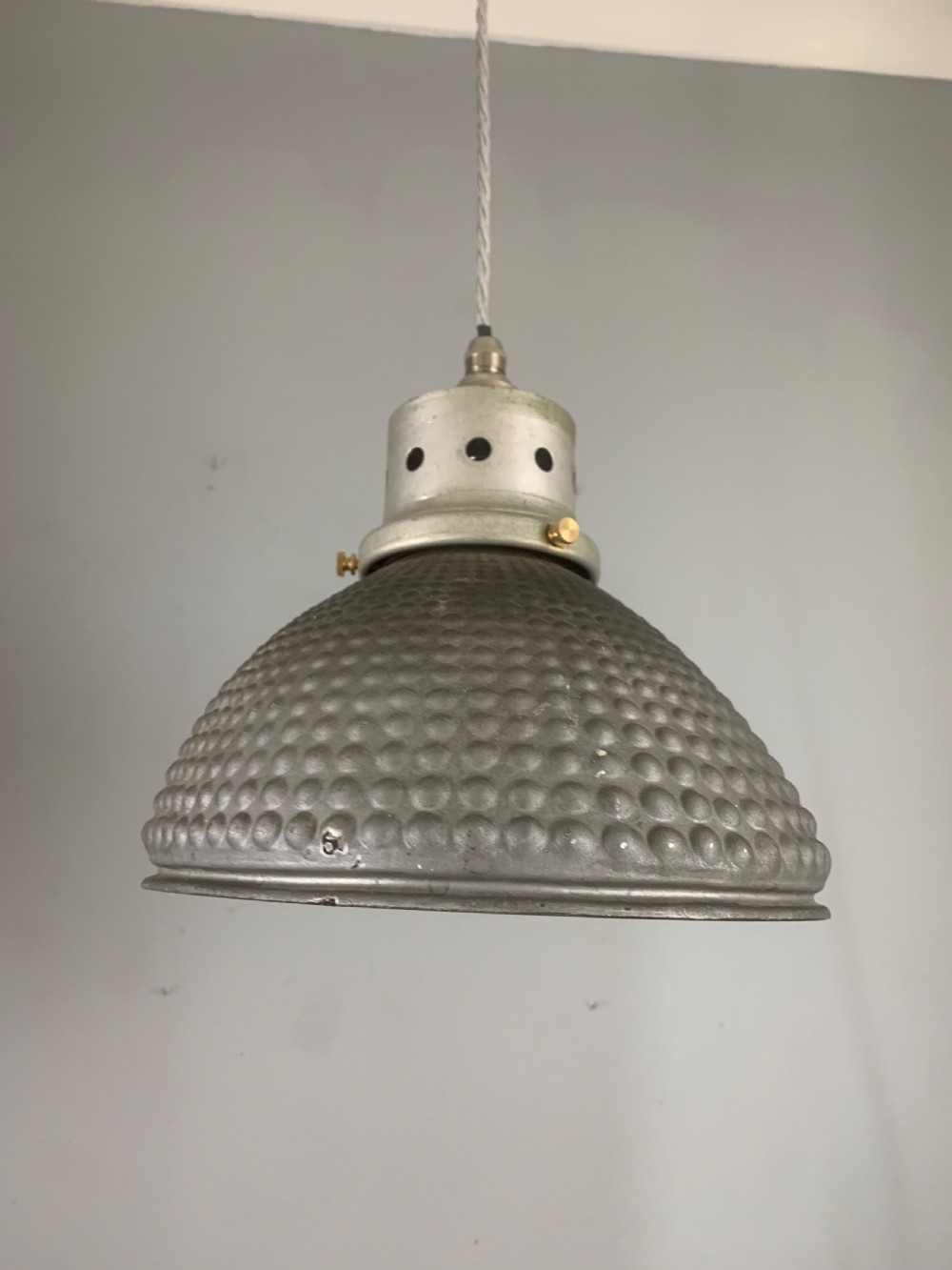 Gecoray 1930s Industrial Mercury Pendant Ceiling Light, Original Shade, Rewired  View XIII