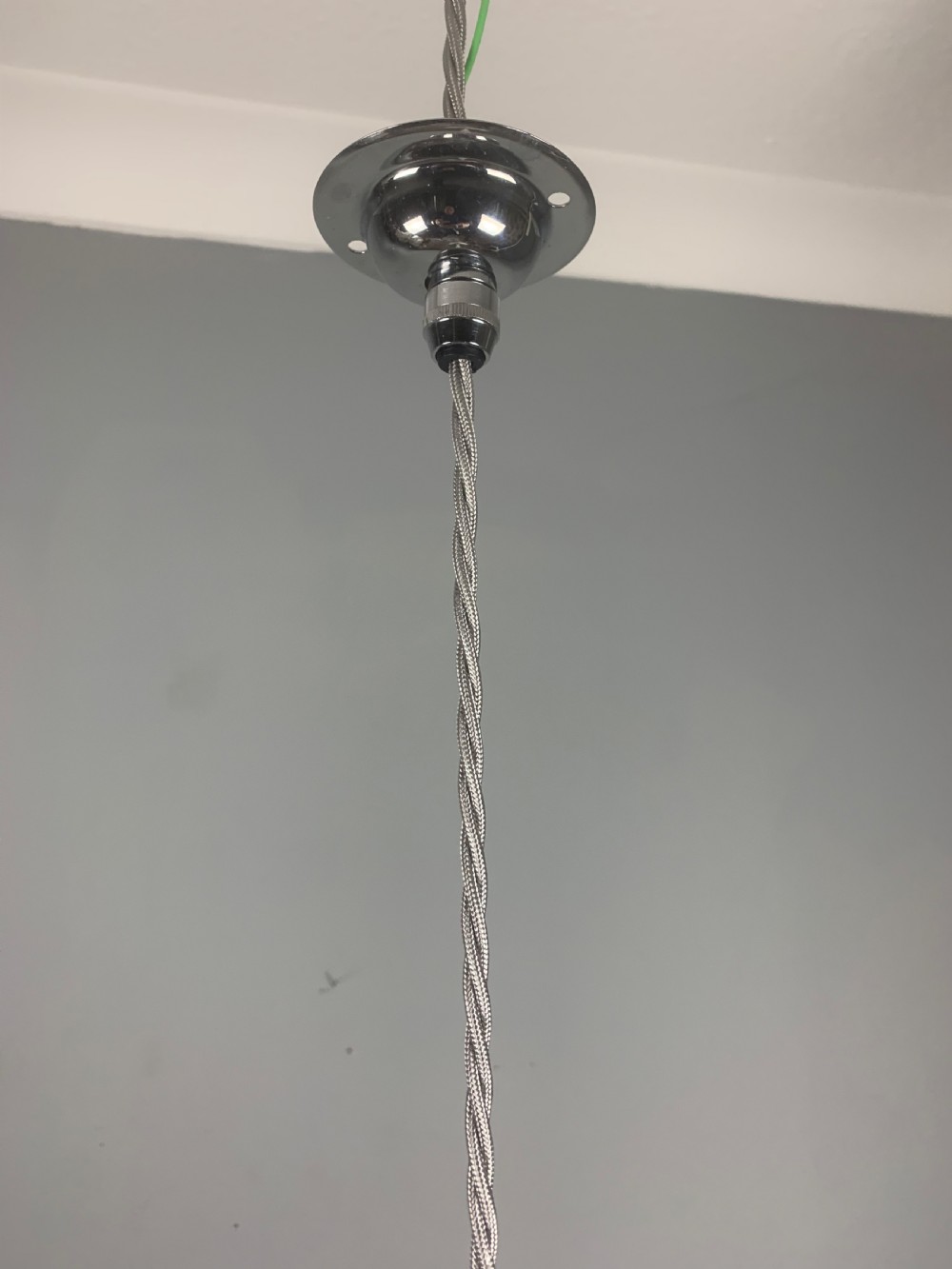 Gecoray 1930s Industrial Mercury Pendant Ceiling Light, Original Shade, Rewired View XV