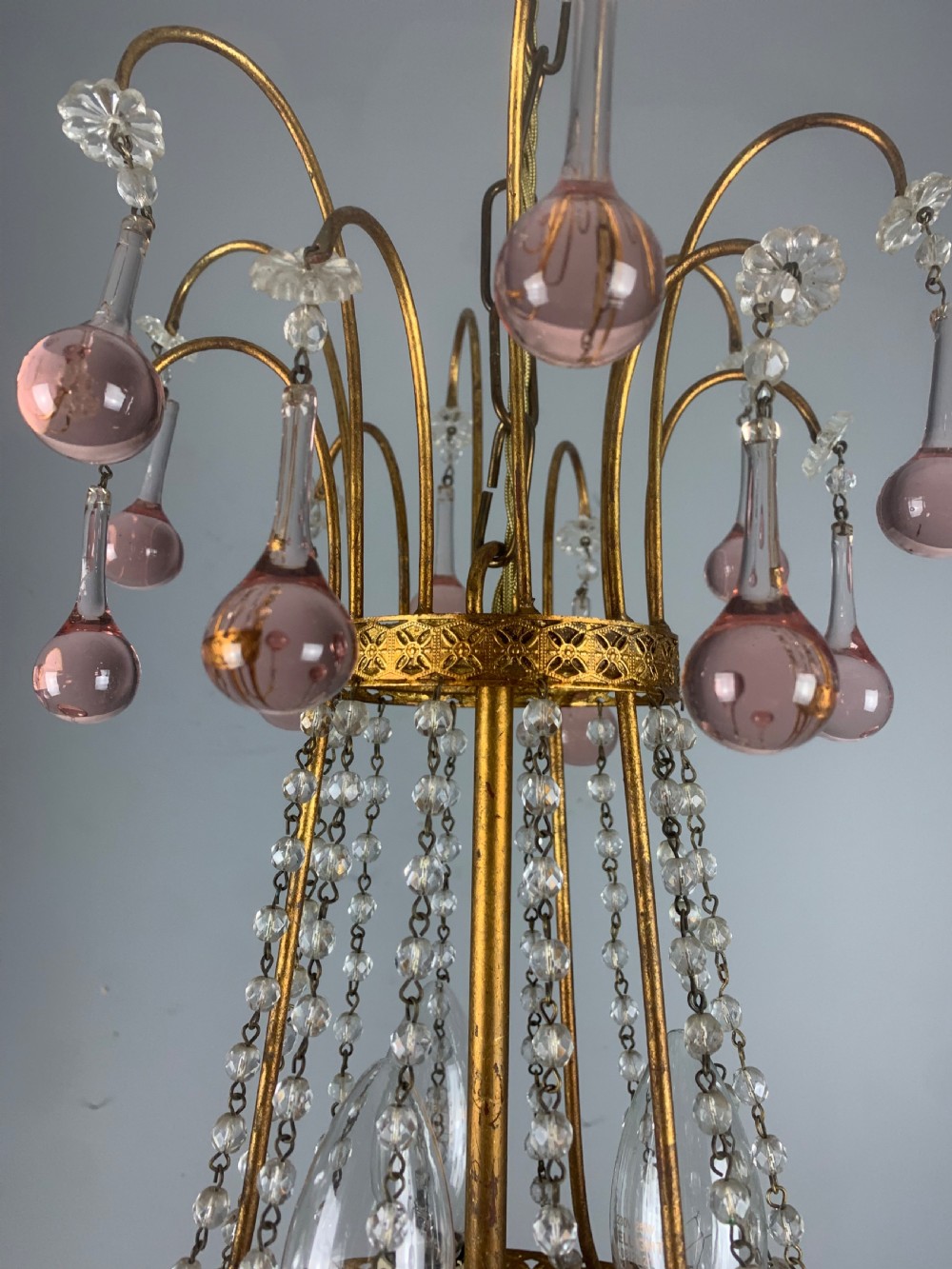 Italian Florentine Antique 3 Light Chandelier  View VIII